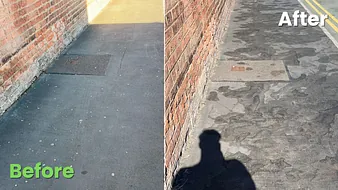 chewing gum removal in alley way before and after